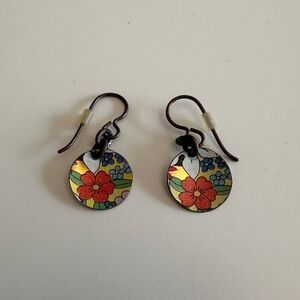 Linda Hart vintage tin earrings